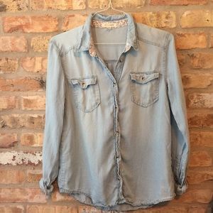 Light denim button down
